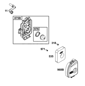 Air Cleaner Group Diagram and Parts List for  Briggs and Stratton Engine